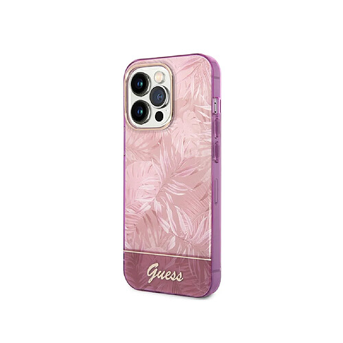 Guess Maroquinerie Guess Coque pour Apple iPhone 14 Pro Max TPU Jungle Rose