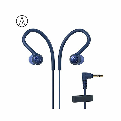 Original Audio-Technica Ath-Sport10 In-Ear Filaire Écouteur Musique Casque Sport Écouteurs Avec Ipx5 Étanche Pour Huawei Xiaomi Bleu