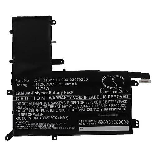 vhbw Batterie compatible avec Asus UX562FA, UX562FA-2G, UX562FA-2S, UX562FA-AC023R, UX562FD ordinateur portable (3500mAh, 15.36V, Li-polymère)