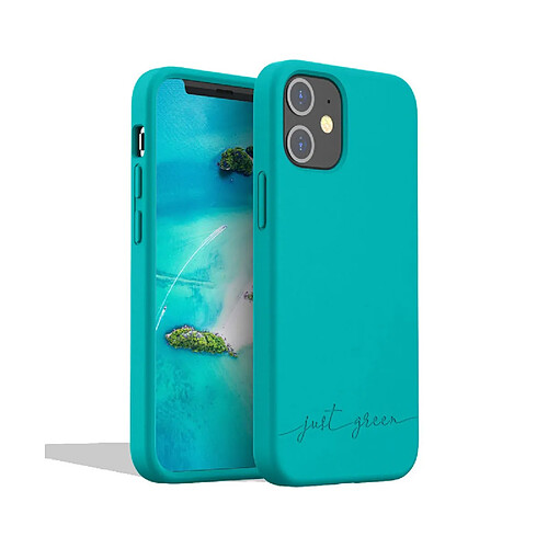 BIGBEN Coque iPhone 12 mini Natura Blue Lagoon - Eco-conçue Just Green