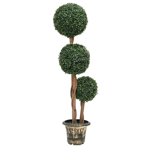 vidaXL Plante de buis artificiel avec pot Forme de boule Vert 119 cm