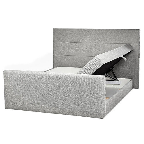 Beliani Lit boxspring en tissu 160 x 200 cm gris clair ARISTOCRAT