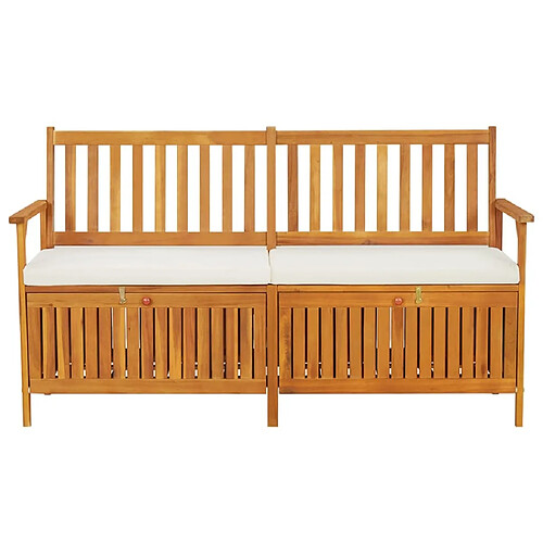 Maison Chic Banc de rangement | Meuble de rangement d'Entrée | Coffres d'Intérieur avec coussin 148 cm Bois d'acacia solide -MN72812