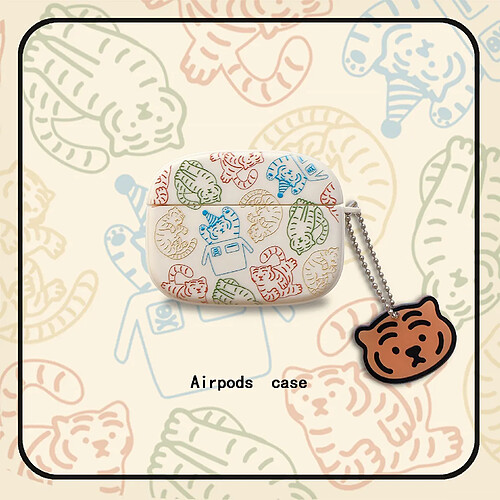 GUPBOO Airpods Coque Housse Étui Protecteur Compatible pour AirPods 3-dessin animé mignon de tigre