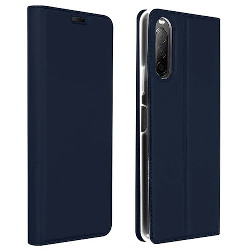 Avizar Housse Sony Xperia 10 II Étui Folio Porte-carte Support Vidéo bleu nuit