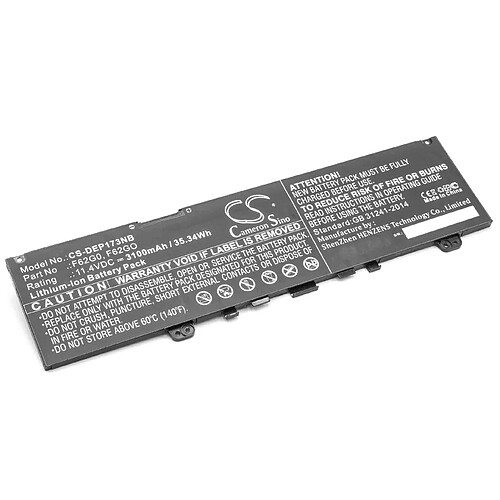 vhbw batterie compatible avec Dell Inspiron 13 7000, 7373, 13 5370, 13 5370-0583, 13 7000 2-in-1, 13 7370 laptop (3100mAh, 11,4V, Li-Ion, noir)