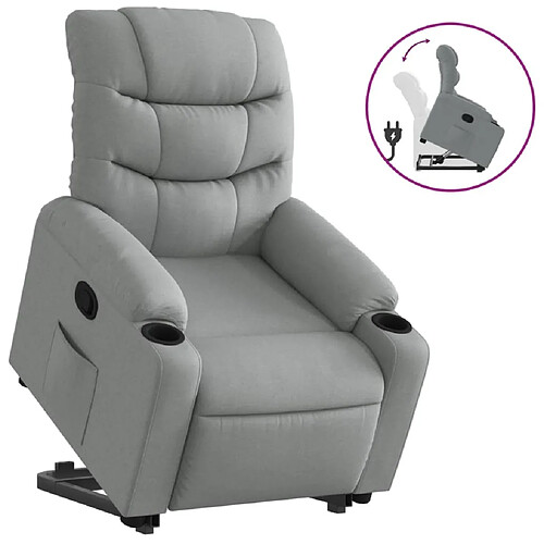 Maison Chic Fauteuil Relax pour salon, Fauteuil inclinable Gris clair Tissu -GKD23803