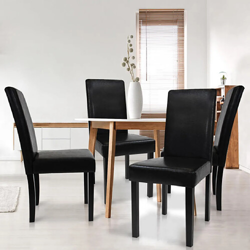 Idmarket Lot de 4 chaises HANNAH noires