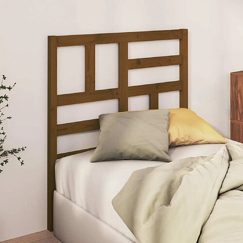 Maison Chic Tête de lit scandinave,Meuble de chambre Marron miel 81x4x104 cm Bois massif de pin -MN99839