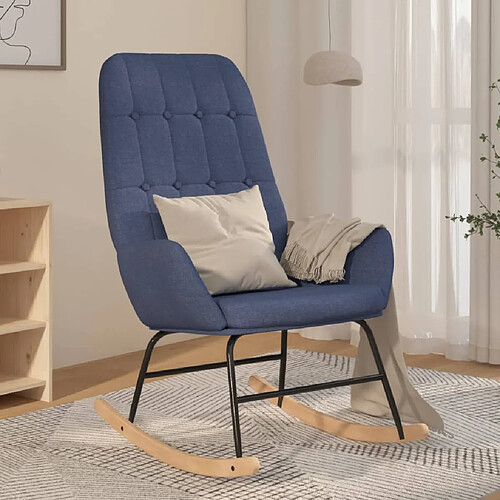 vidaXL Chaise à bascule Bleu Tissu