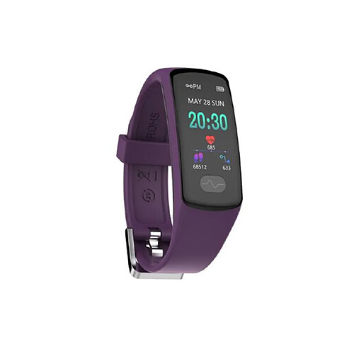 YP Select 0.96 pouces Écran couleur Pression artérielle Moniteur de fréquence cardiaque Sport Bluetooth Montre-bracelet intelligente-Violet