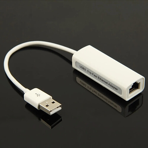 Wewoo Blanc Adaptateur Fast Ethernet USB 2.0 haute vitesse