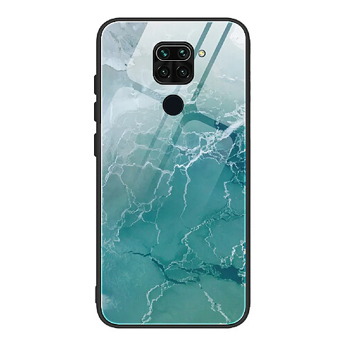 Coque en TPU hybride de verre de texture de marbre DL04 pour votre Xiaomi Redmi Note 9