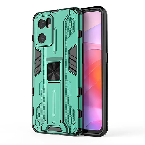 Coque en TPU anti-griffes, anti-choc avec béquille, vert pour votre Oppo Reno7 SE 5G