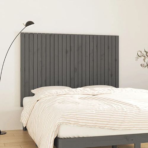 vidaXL Tête de lit murale Gris 159,5x3x110 cm Bois massif de pin