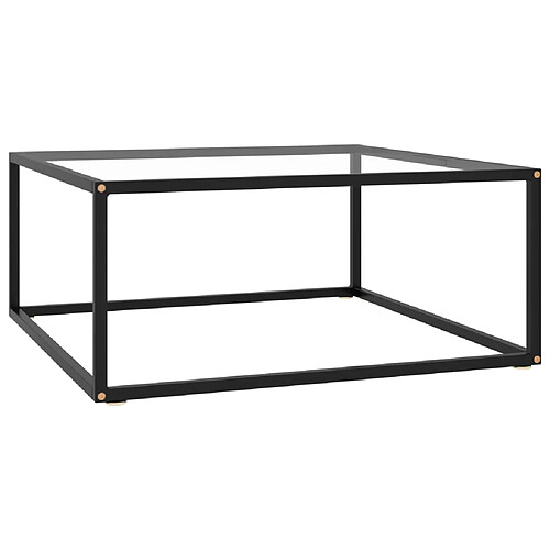 vidaXL Table basse Noir avec verre trempé 80x80x35 cm