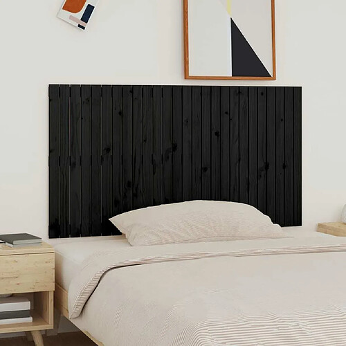 Maison Chic Tête de lit scandinave pour lit adulte,Meuble de chambre murale Noir 166x3x90 cm Bois massif de pin -MN37382