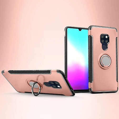 Wewoo Coque Etui de protection magnétique pour support bague rotation à 360 degrés pour HuMate 20 Pro (or rose)