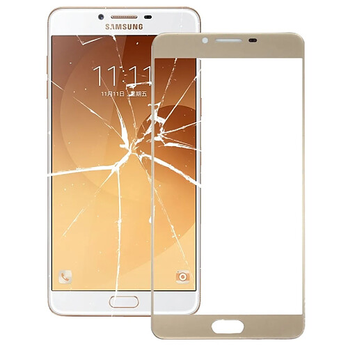 Wewoo Vitre or pour Samsung Galaxy C9 Pro / C900 écran avant verre extérieur pièce détachée