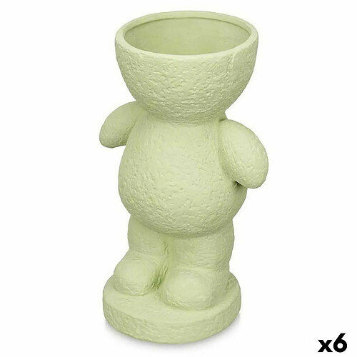 Gift Decor Figurine Décorative Vert Dolomite 16 x 25 x 12 cm (6 Unités) Vase