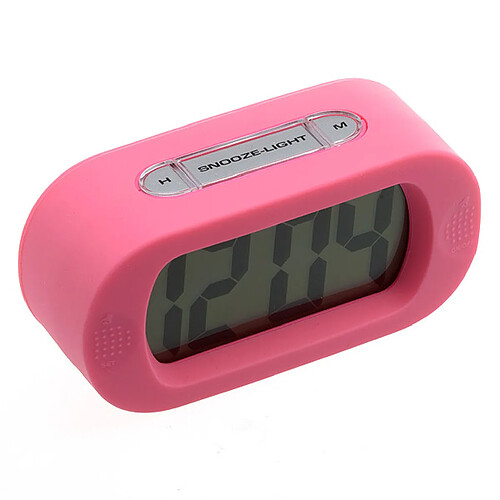 Horloge Alarme Réveil Digital Snooze LED Rétro-Eclairé Caoutchouc Silicone_PK