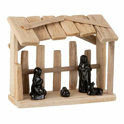 Paris Prix Crèche de Noël Toit Plat 25cm Marron & Noir