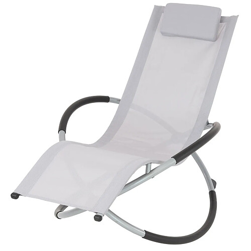 Ecd Germany Chaise longue géométrique jardin extérieur pliable chaise relaxation gris clair