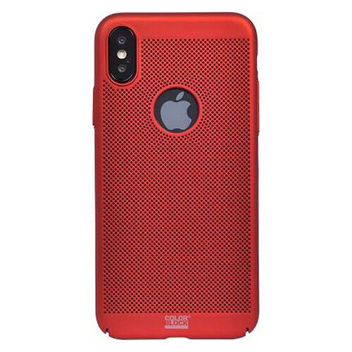 Color Block Coque pour iPhone X/XS Rigide perforée Rouge