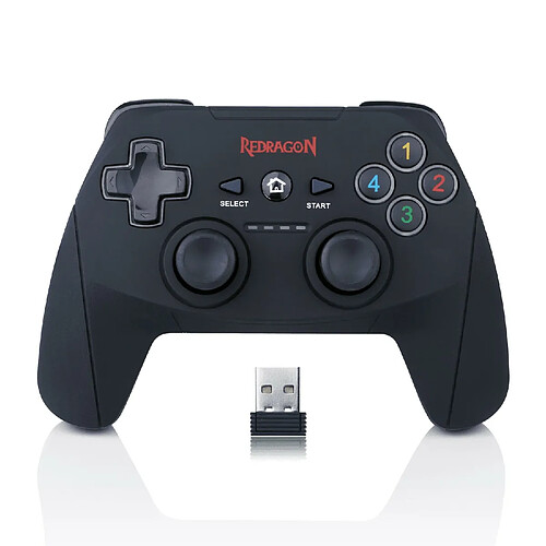 Redragon HARROW (G808) Manette de jeu sans fil avec double vibration pour Windows PC & PS3