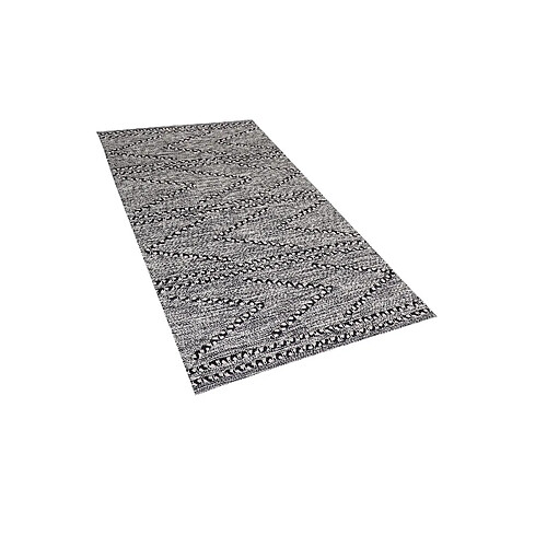 Beliani Tapis noir et blanc 80 x 150 cm TERMAL