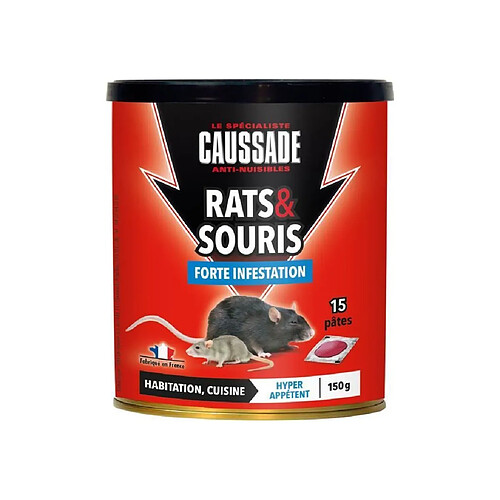 CAUSSADE Boîte 15 pâtes appât pret a l'emploi - Pour rats & souris - 150 g