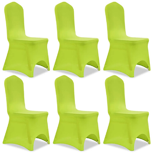 vidaXL Housse de chaise extensible 6 pcs vert