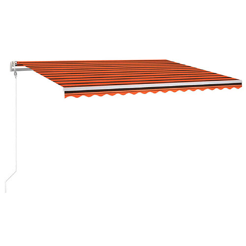 Maison Chic Auvent automatique | Store banne extérieur | Marquise capteur de vent/LED 400x300 cm Orange/marron -MN27308