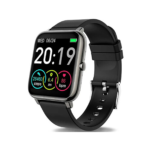 Montre Connectée pour Homme Femmes Enfants avec IP67 Etanche Chronometre Alarme pour Android iPhone-Noir