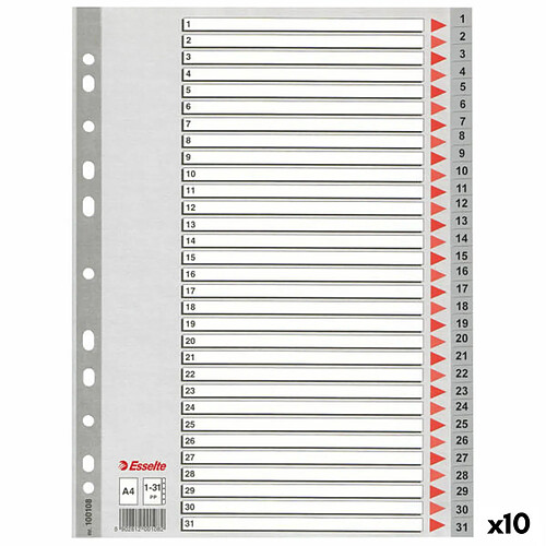 Séparateurs Esselte 1-31 Numéroté Gris A4 31 Volets (10 Unités)