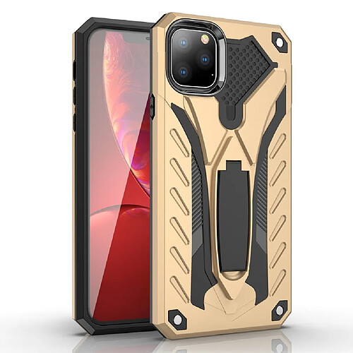 Wewoo Coque Rigide Pour iPhone 11 Pro Étui antichoc TPU + PC avec support Or