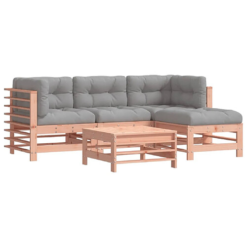 Maison Chic Salon de jardin 5 pcs + coussins - Mobilier/Meubles de jardin - Table et chaises d'extérieur bois massif douglas -MN91396