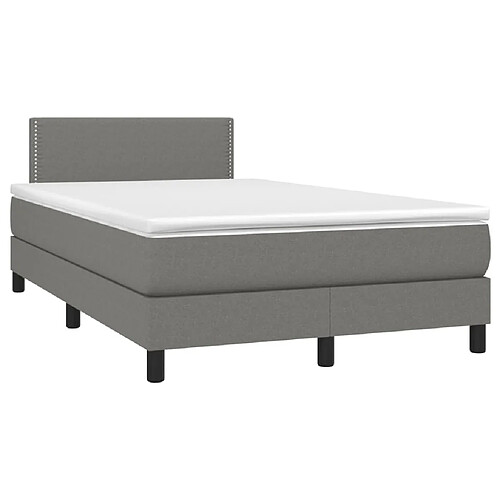 Maison Chic Lit adulte- Lit + matelas,Sommier à lattes de lit avec matelas gris foncé 120x190cm tissu -GKD97535