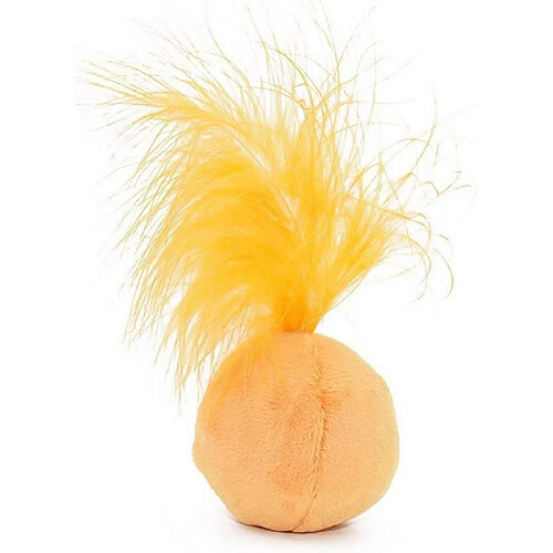 Jouet Chat Herbe à Chat Balle en Peluche avec Plume Plume Balle Jouet pour Chat Orange