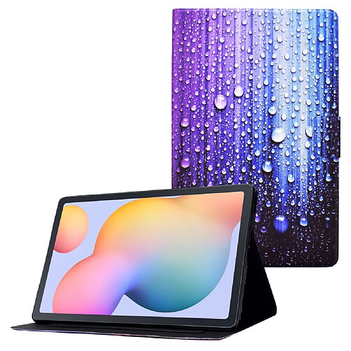 Etui en PU fermoir magnétique avec support et porte-carte Goutte d'eau pour votre Samsung Galaxy Tab S6 Lite SM-P610