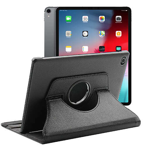 Etui rotatif en simili cuir pour iPad Pro 11" (2018) (A1980/A2013/A1934) - Noir - Visiodirect -