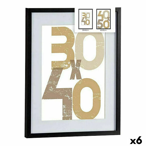 Gift Decor Porte photos mural Noir Plastique Bois MDF 42,5 x 2,5 x 52,5 cm (6 Unités)