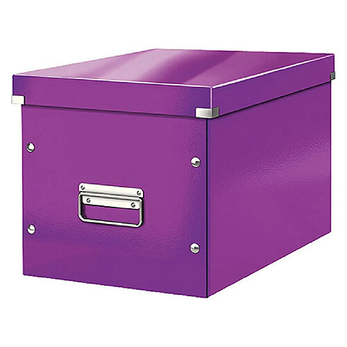 Boîte de rangement carton Leitz Click & Store Wow Cube Format L violet