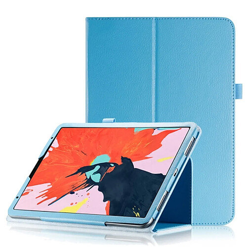 Wewoo Housse Étui Coque en cuir à rabat horizontal Texture Litchi pour iPad Pro 11 pouces 2018avec support et fonction Veille / Réveil Bleu ciel