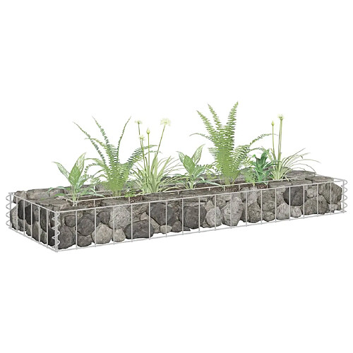 vidaXL Lit surélevé à gabion Acier galvanisé 90x30x10 cm