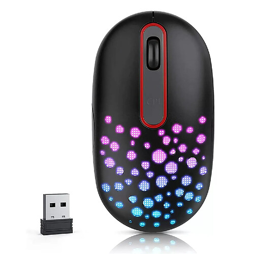 Souris sans fil rechargeable 7 couleurs LED rétroéclairée souris portable mince mini 2.4g USB souris mignonnes pour ordinateur de bureau ordinateur portable