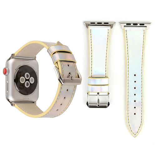 Wewoo Bande de montre-bracelet en cuir véritable de la série Fashion Laser pour Apple Watch séries 3 & 2 & 1 38mm jaune