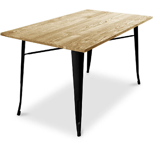 ICONIK INTERIOR Table à manger Stylix - 140 cm - Bois léger Noir