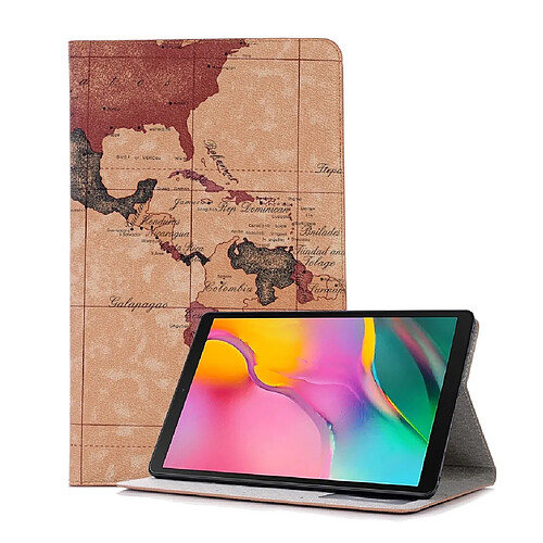 Wewoo Housse Coque Etui en cuir avec rabat horizontal Texture Map pour Galaxy Tab A 10.1 2019 T510 / T515avec porte-cartes et porte-cartesavec aléatoire