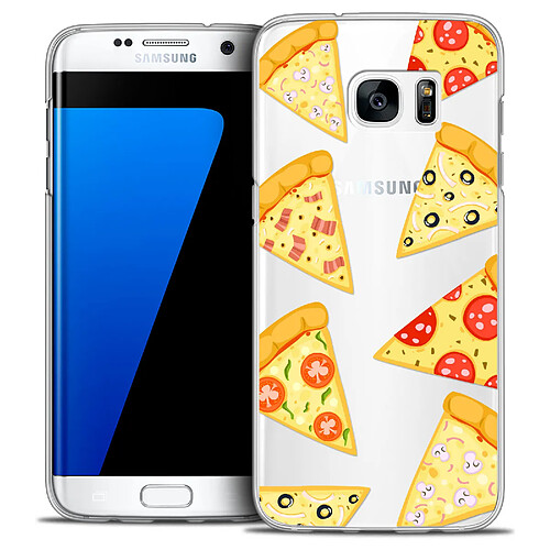 Caseink Coque Housse Etui Samsung Galaxy S7 Edge [Crystal HD Collection Foodie Design Pizza - Rigide - Ultra Fin - Imprimé en France]